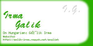 irma galik business card